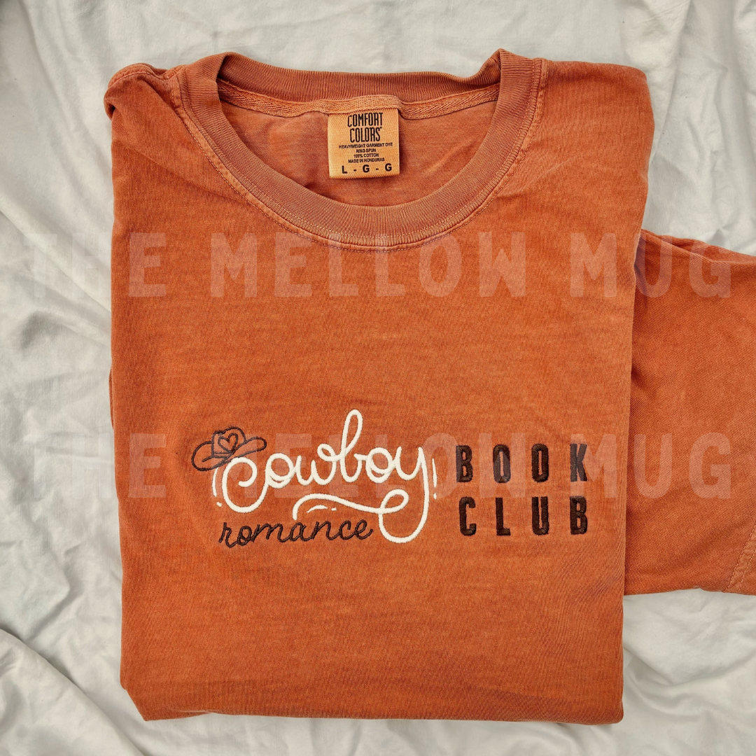 'Cowboy Romance Book Club' Embroidered T-Shirt