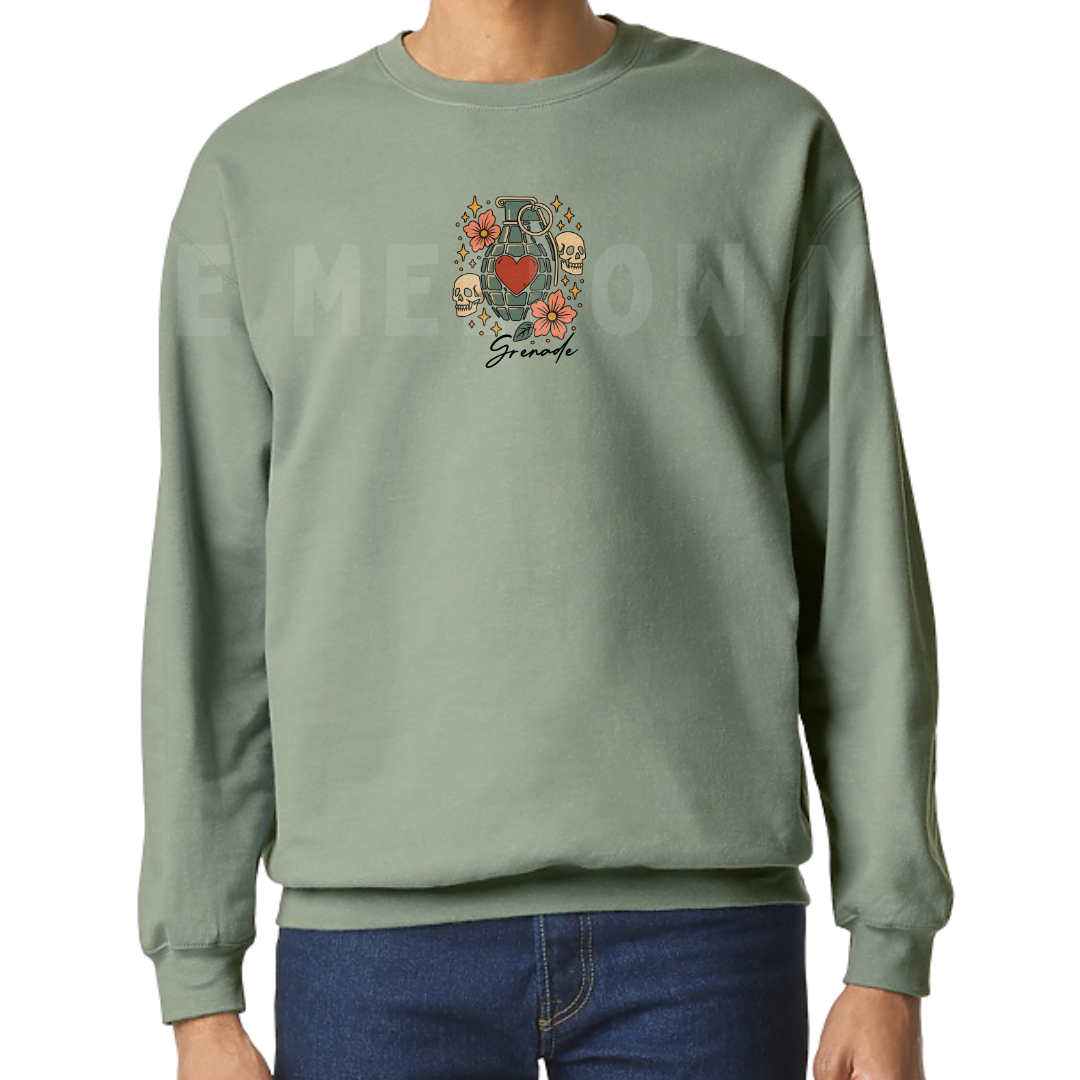 'Grenade' Embroidered Sweatshirt (Kate Stewart's LICENSED Bittersweet Symphony Collection)