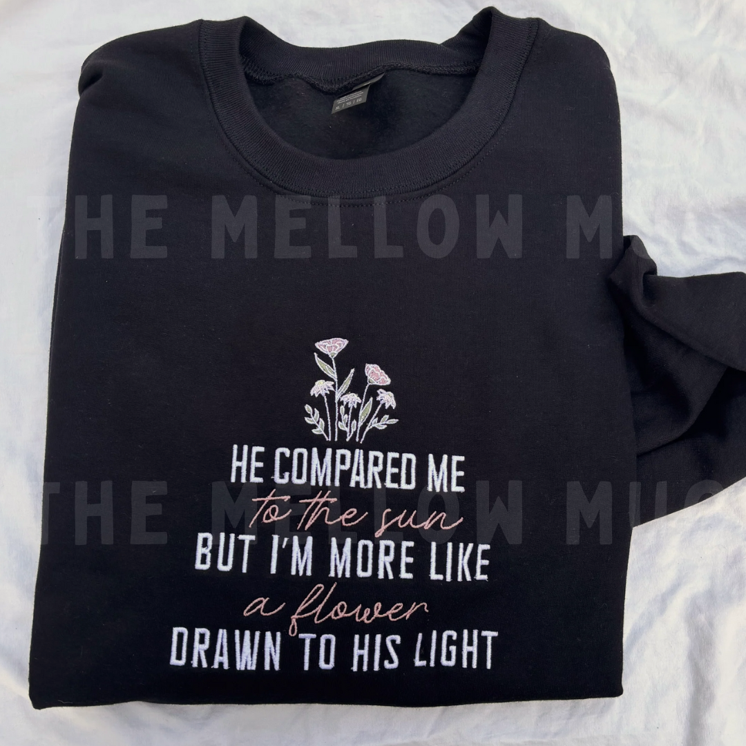 'He Compared Me To The Sun' Embroidered Design (Heir of Sun & Moon x Jenessa Ren Licensed Collection)