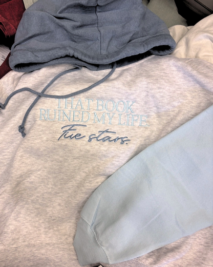 'Five Stars' Color-Blocked Crop Hoodie (Embroidered Design - Multiple Color Options)