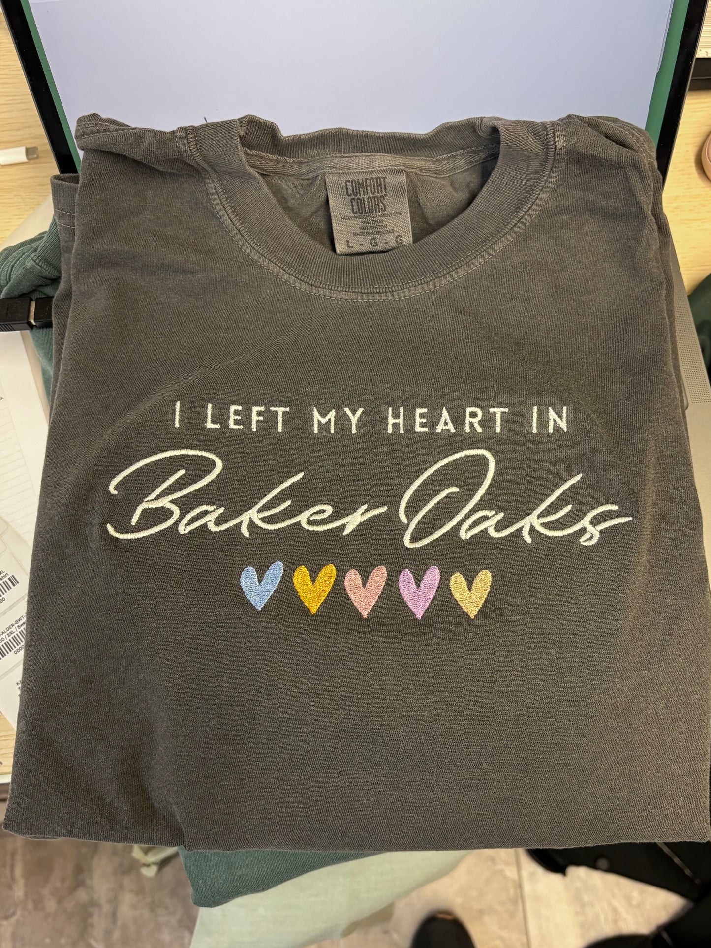 I left my heart in Baker Oaks — Embroidered Design (Baker Oaks x Ambar Cordova Licensed Collection)
