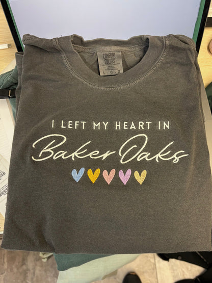 I left my heart in Baker Oaks — Embroidered Design (Baker Oaks x Ambar Cordova Licensed Collection)
