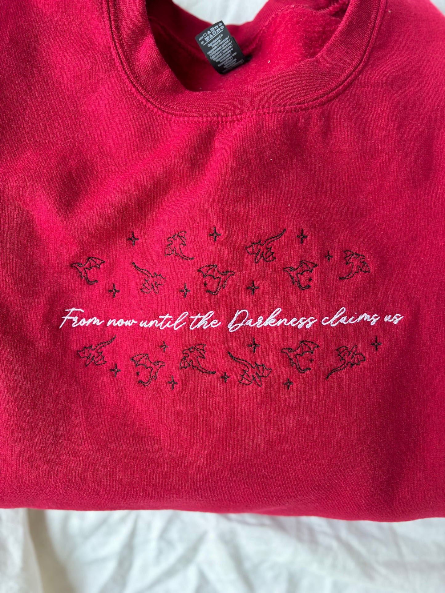 'Until the Darkness claims us.' - Multiple Embroidered Options (Licensed Throne of Glass Collection)