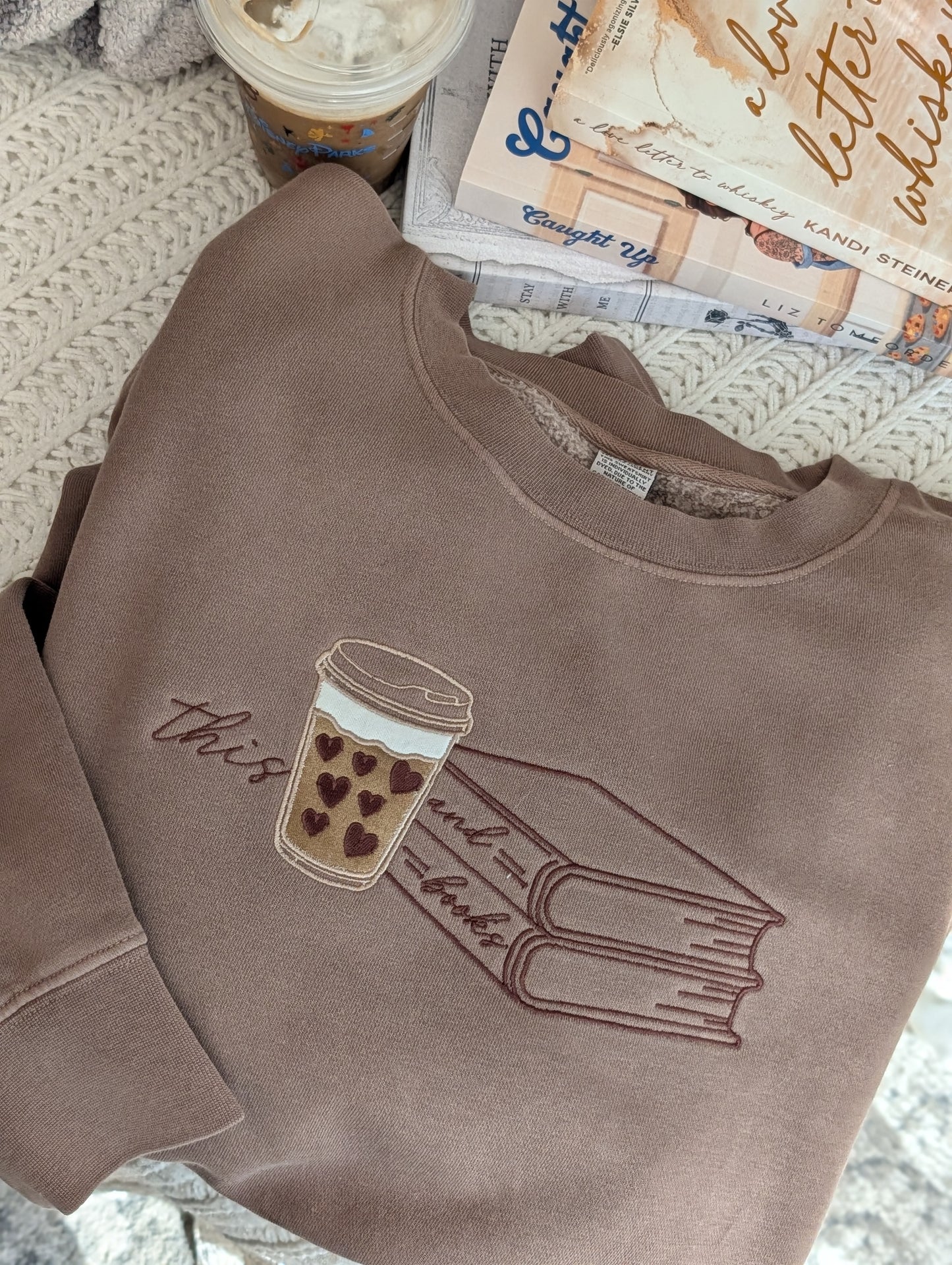 Coffee & Books (Embroidered - Multiple Options)