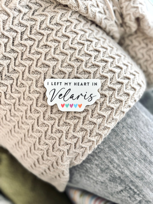'I left my heart in Velaris' Sticker (Licensed SJM/ACOTAR Collection)
