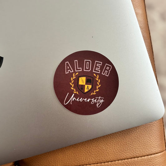 'Alder University' 2.5 Inch Sticker (A Love Letter to Whiskey x Kandi Steiner Licensed Collection)