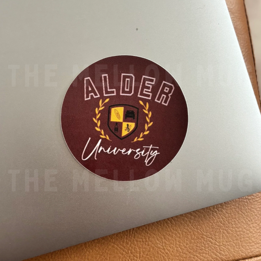 'Alder University' 2.5 Inch Sticker (A Love Letter to Whiskey x Kandi Steiner Licensed Collection)