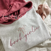 'Book Girlie' Color-Blocked Crop Hoodie (Multiple Color Options)