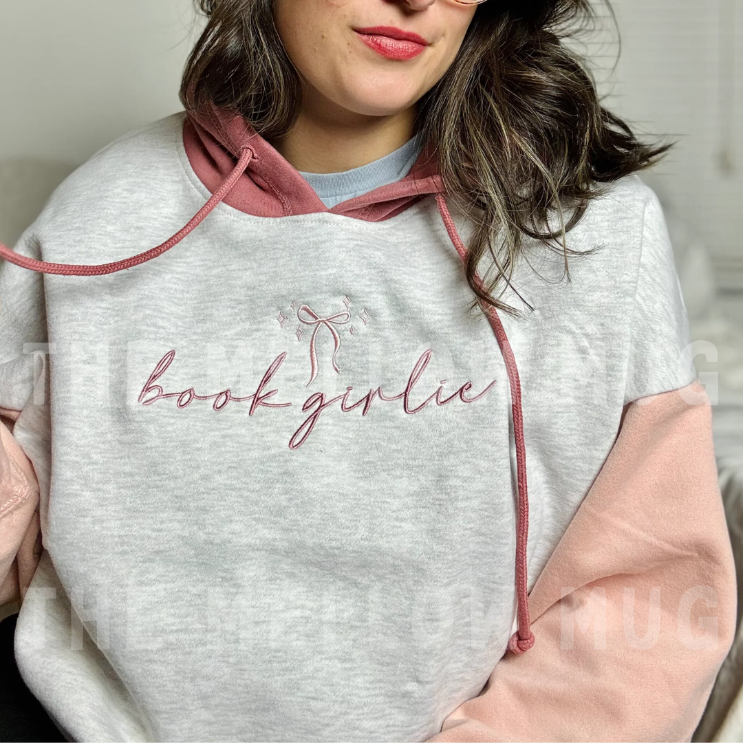 'Book Girlie' Color-Blocked Crop Hoodie