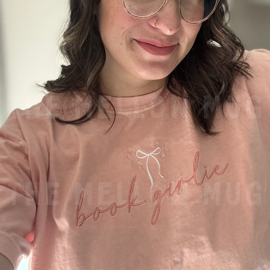 'Book Girlie' Embroidered Tee (Multiple Options)