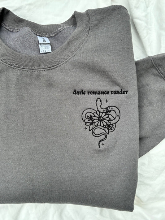 'Dark Romance Reader' Sweatshirt (Embroidered)