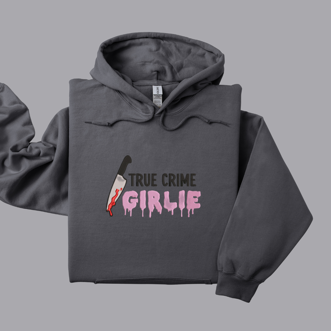 'True Crime Girlie' Embroidered Hoodie