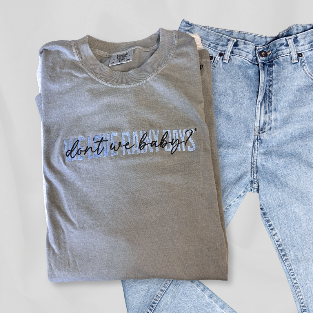'We Love Rainy Days' Embroidered Design - Multiple Options (Kate Stewart's LICENSED Ravenhood® Collection)