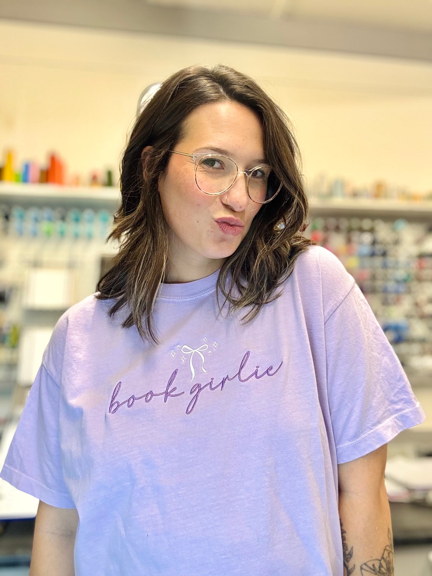 'Book Girlie' Embroidered Tee (Multiple Options)