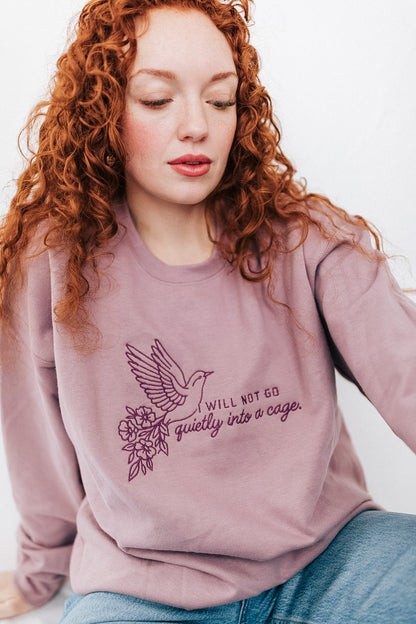 'I Will Not Go Quietly Into a Cage" Embroidered Design - Multiple Options (LICENSED Shield of Sparrows Collection)