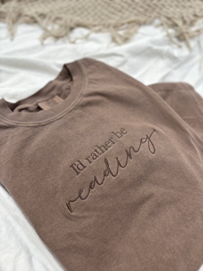 'I'd Rather Be Reading' Tee (Embroidered)