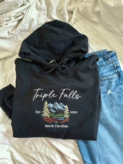 'Triple Falls' Embroidered Hoodie (Kate Stewart's LICENSED Ravenhood® Collection)