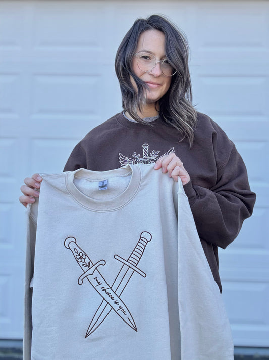 'My choice is you.' Embroidered Design - Multiple Options (LICENSED Shield of Sparrows Collection)