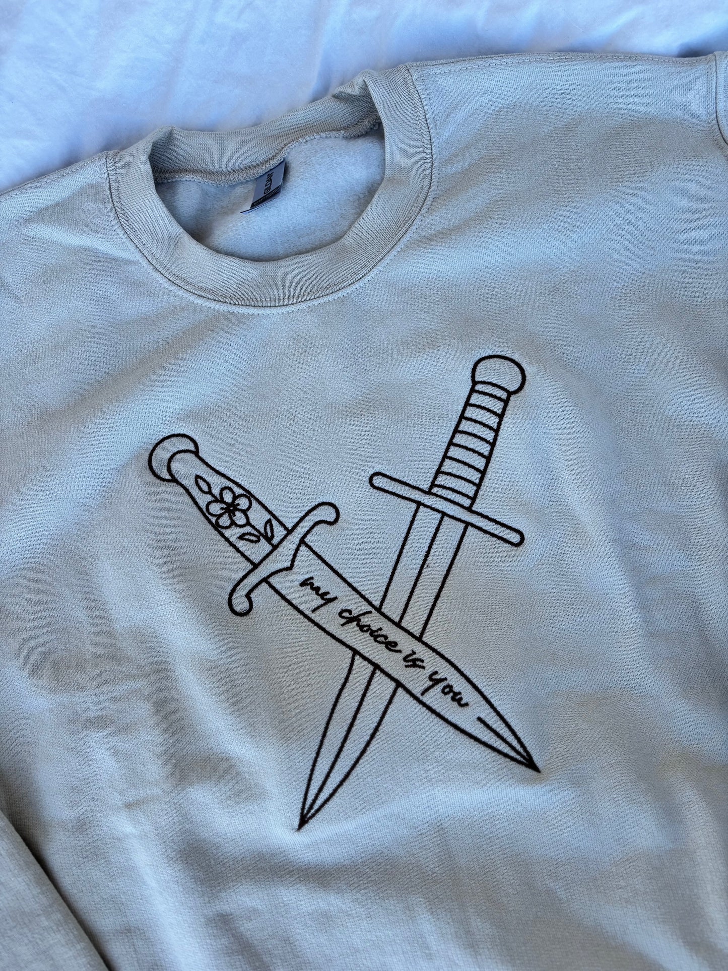 'My choice is you.' Embroidered Design - Multiple Options (LICENSED Shield of Sparrows Collection)