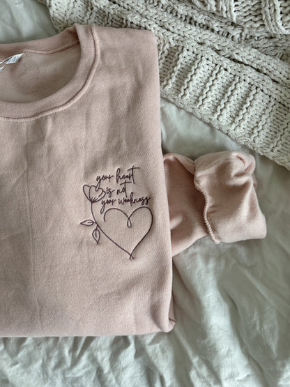 'Your heart is not your weakness' Embroidered Sweatshirt (Kate Stewart's LICENSED Ravenhood® Collection)