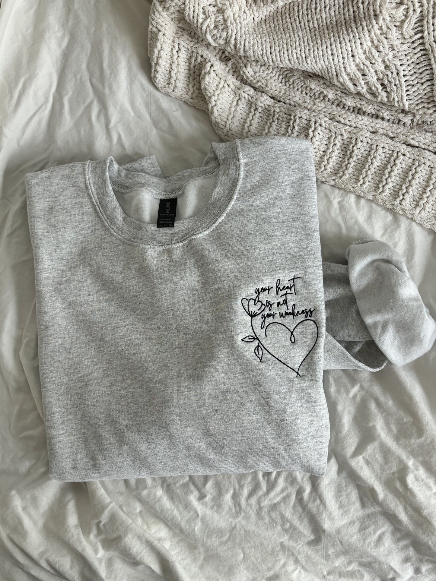 'Your heart is not your weakness' Embroidered Sweatshirt (Kate Stewart's LICENSED Ravenhood® Collection)