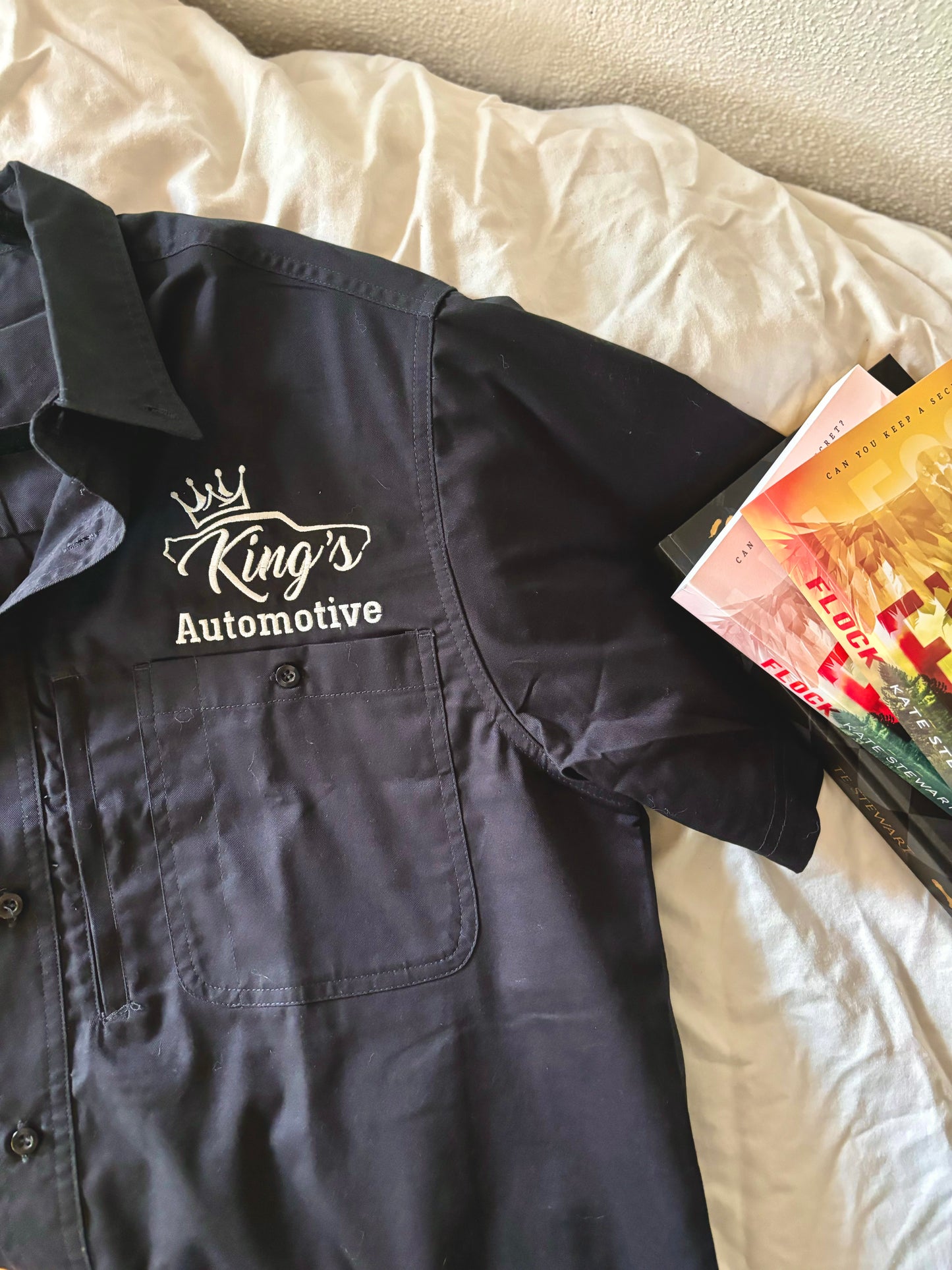 'King's Automotive' Embroidered Work Shirt (Kate Stewart's LICENSED Ravenhood® Collection)