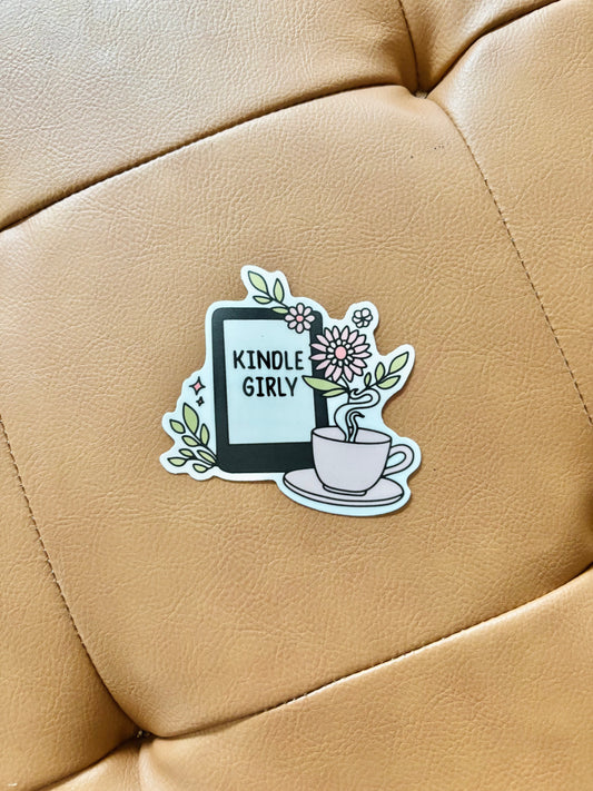 'Kindle Girly' 3 Inch Sticker