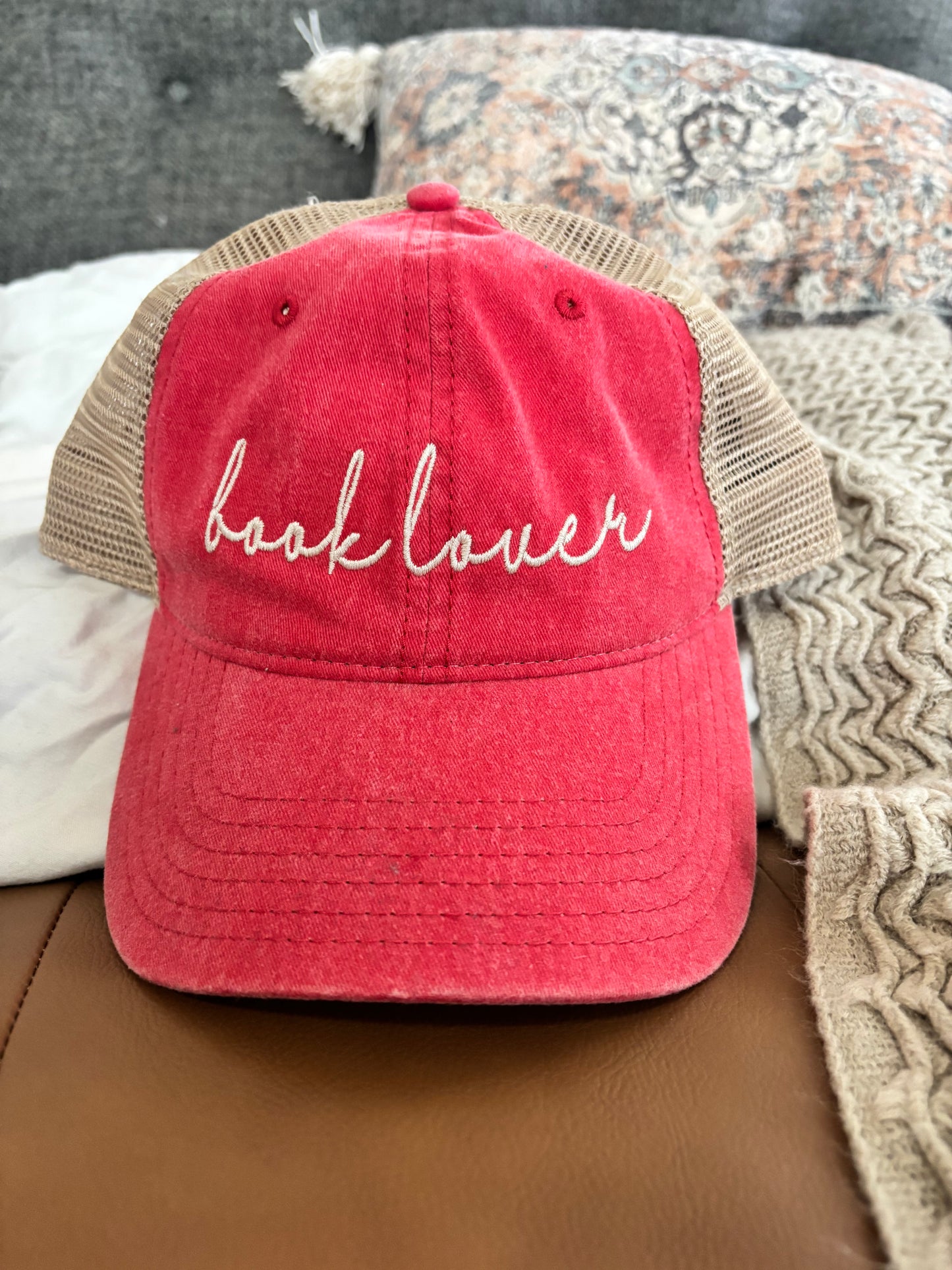 Book Lover Hat - Coral (Sample)