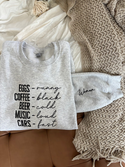 Eggs, Runny Sweatshirt - Size X-Large (Extra)