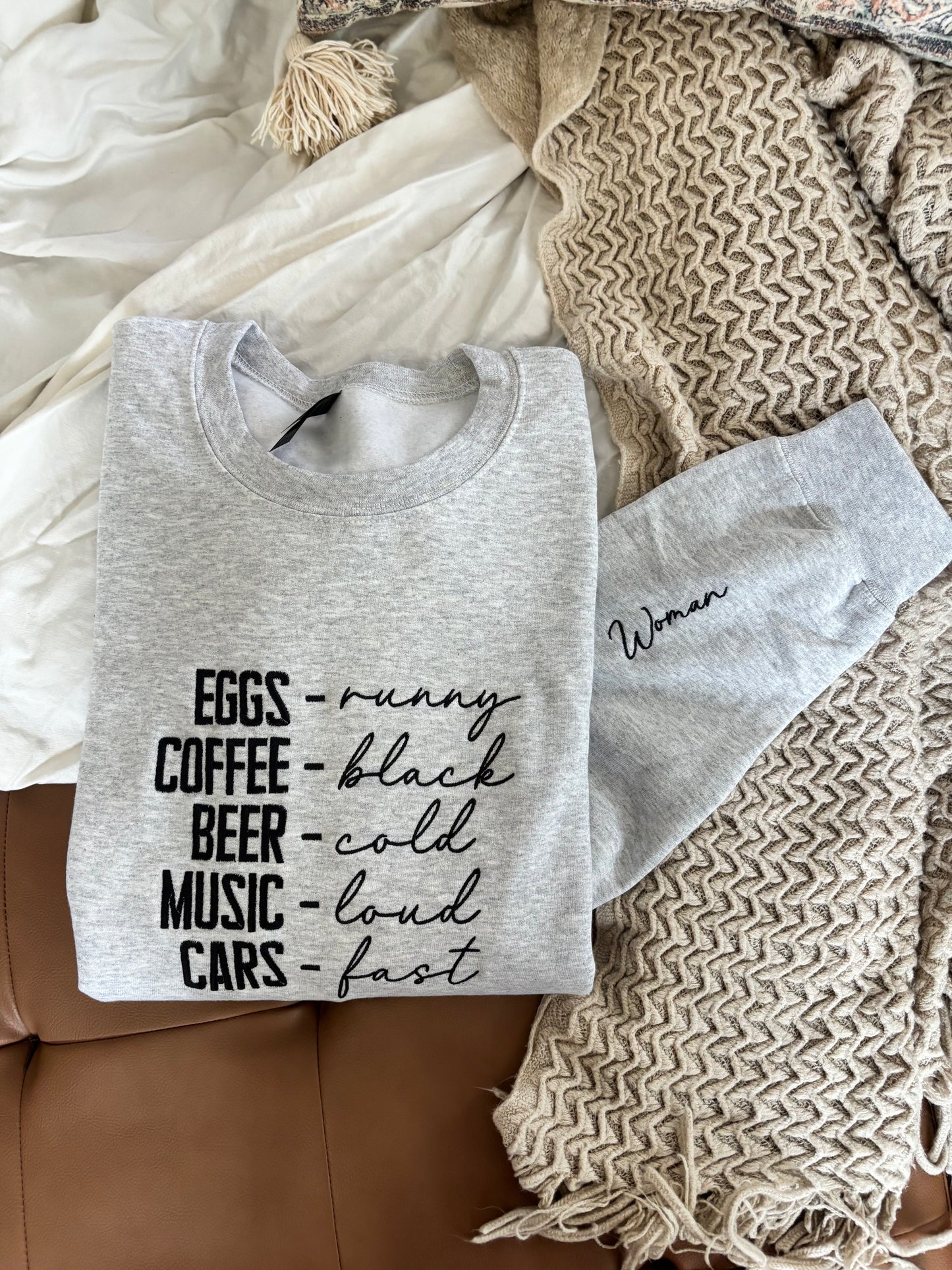 Eggs, Runny Sweatshirt - Size Large (Extra)