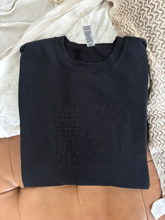 Eggs, Runny Sweatshirt BLACK EDITION - Size 3XL (Imperfect)