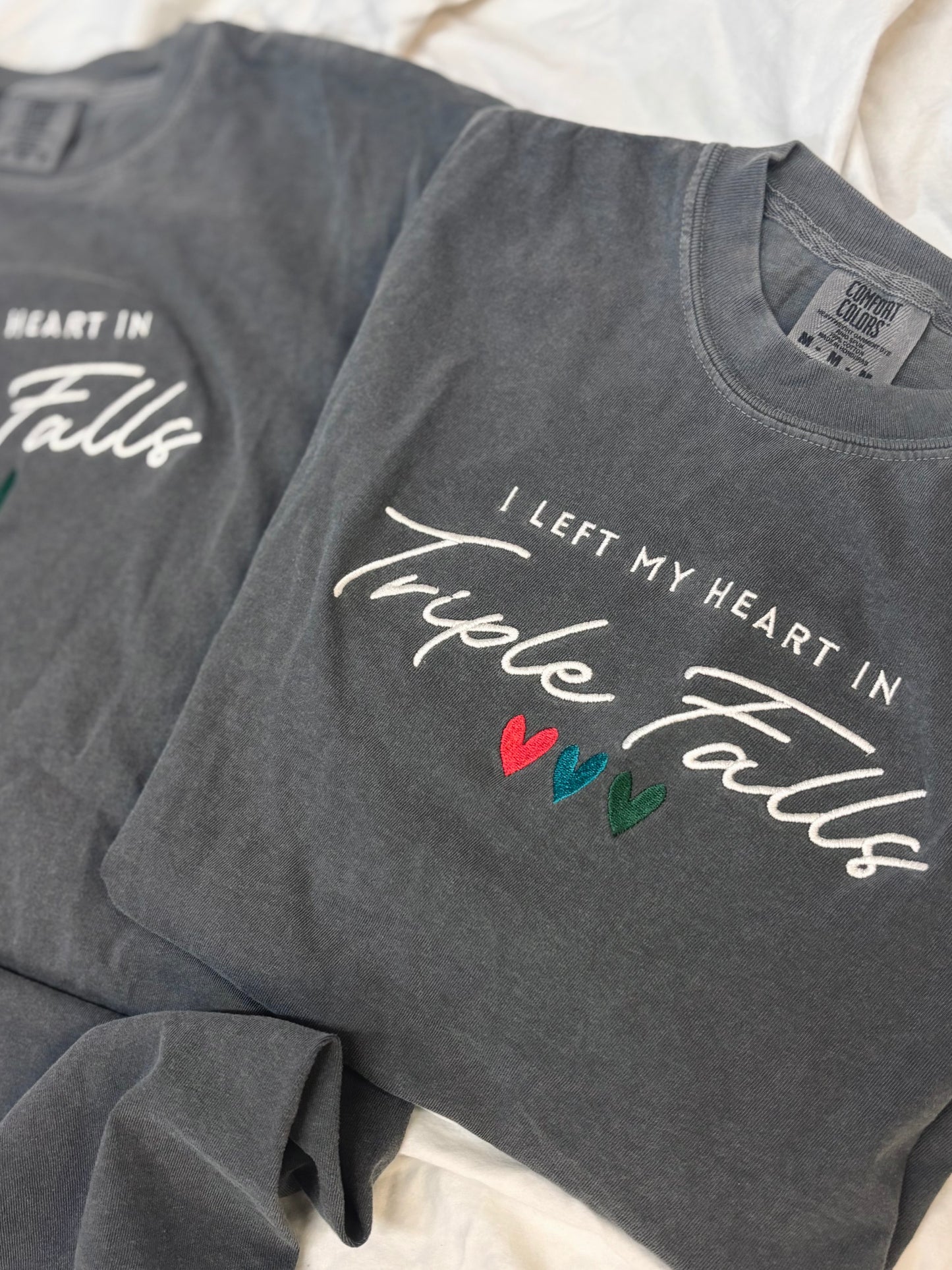 'I left my heart in Triple Falls' Embroidered Design - Multiple Options (Kate Stewart's LICENSED Ravenhood® Collection)