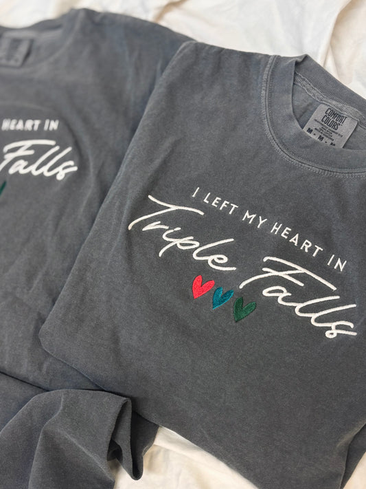 'I left my heart in Triple Falls' Embroidered Design - Multiple Options (Kate Stewart's LICENSED Ravenhood® Collection)