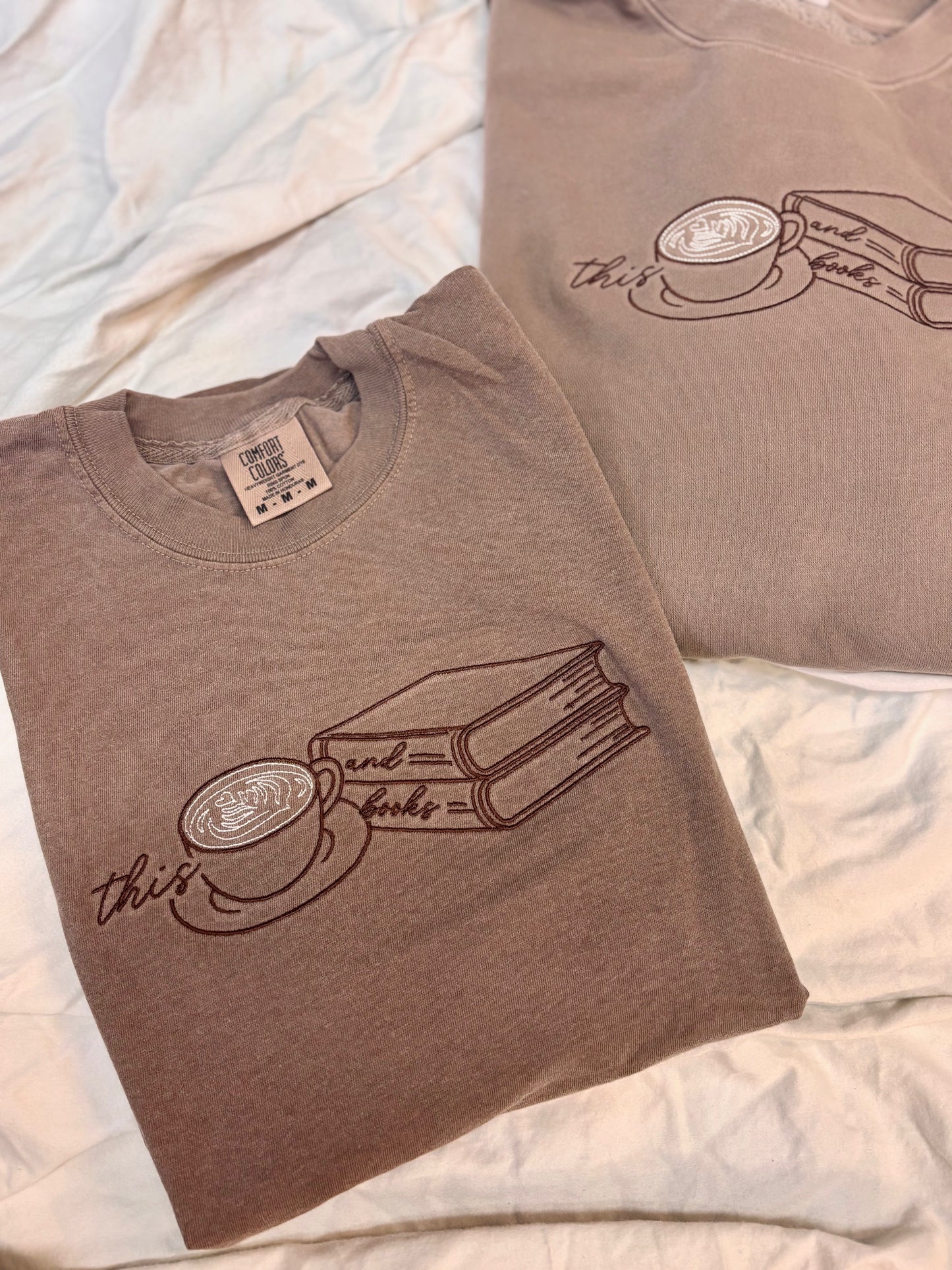 Coffee & Books (Embroidered - Multiple Options)