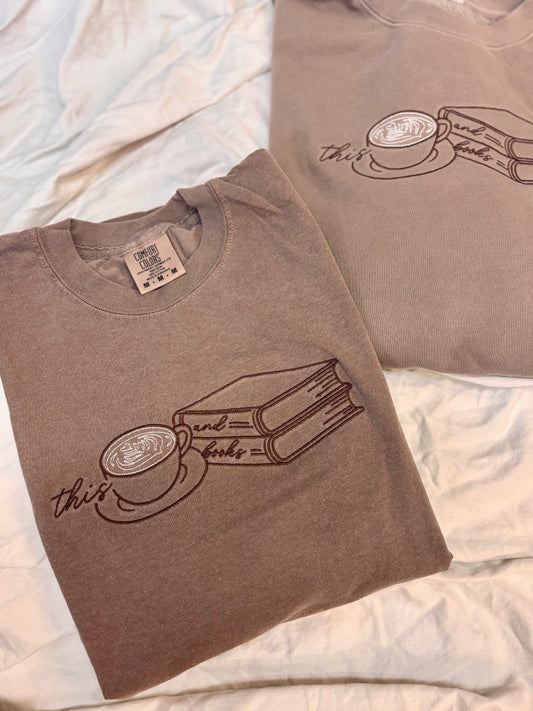Coffee & Books (Embroidered - Multiple Options)