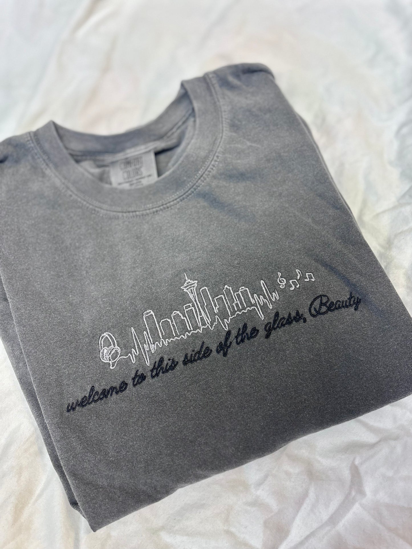'Welcome to this side of the glass, Beauty.' Embroidered Design - Multiple Options (Kate Stewart's LICENSED Bittersweet Symphony Collection)