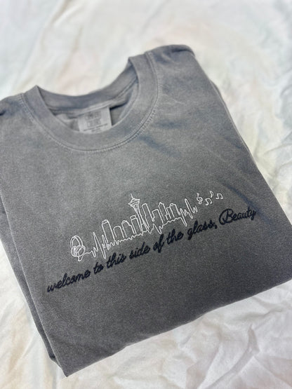 'Welcome to this side of the glass, Beauty.' Embroidered Design - Multiple Options (Kate Stewart's LICENSED Bittersweet Symphony Collection)