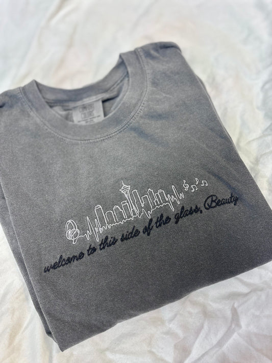 'Welcome to this side of the glass, Beauty.' Embroidered Design - Multiple Options (Kate Stewart's LICENSED Bittersweet Symphony Collection)