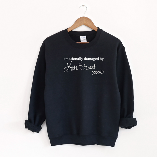 'Emotionally Damaged by Kate Stewart' Embroidered Sweatshirt (LICENSED)