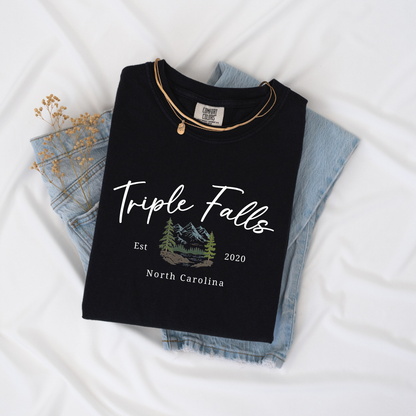 'Triple Falls' Embroidered T-Shirt (Kate Stewart's LICENSED Ravenhood® Collection)