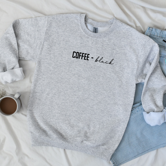 'Coffee, black.' Embroidered Sweatshirt (Kate Stewart's LICENSED Ravenhood® Collection)