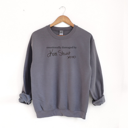 'Emotionally Damaged by Kate Stewart' Embroidered Sweatshirt (LICENSED)