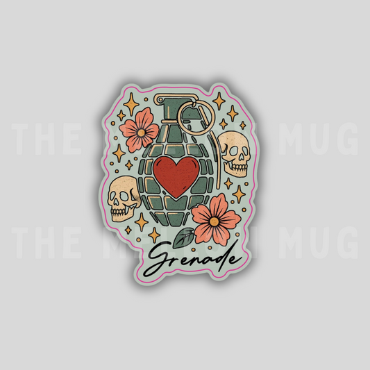 'Grenade' Sticker (Kate Stewart's LICENSED Bittersweet Symphony Collection)
